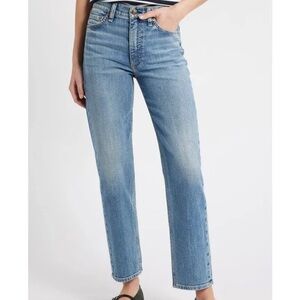 rag & bone Women’s Mid-Rise Straight-Leg Jeans in Vintage Indigo